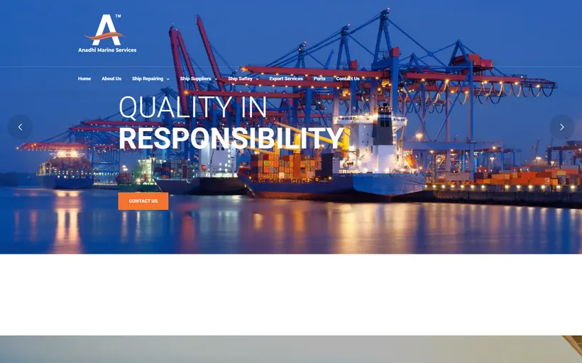 Anadhi Marine Services website built by Innovative (ISD)