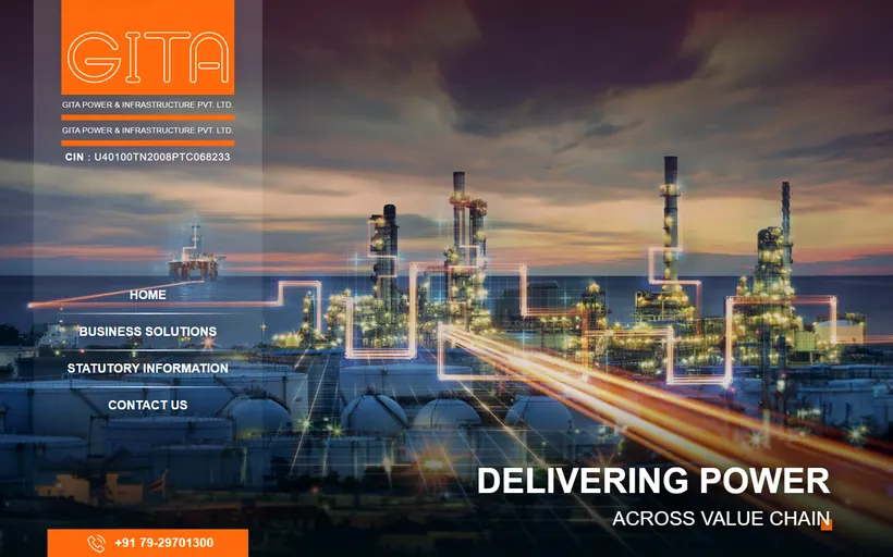 Gita Power website built by Innovative (ISD)
