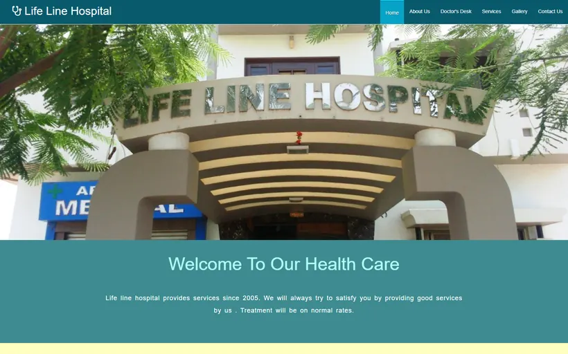 Lifeline Hospital website built by Innovative (ISD)
