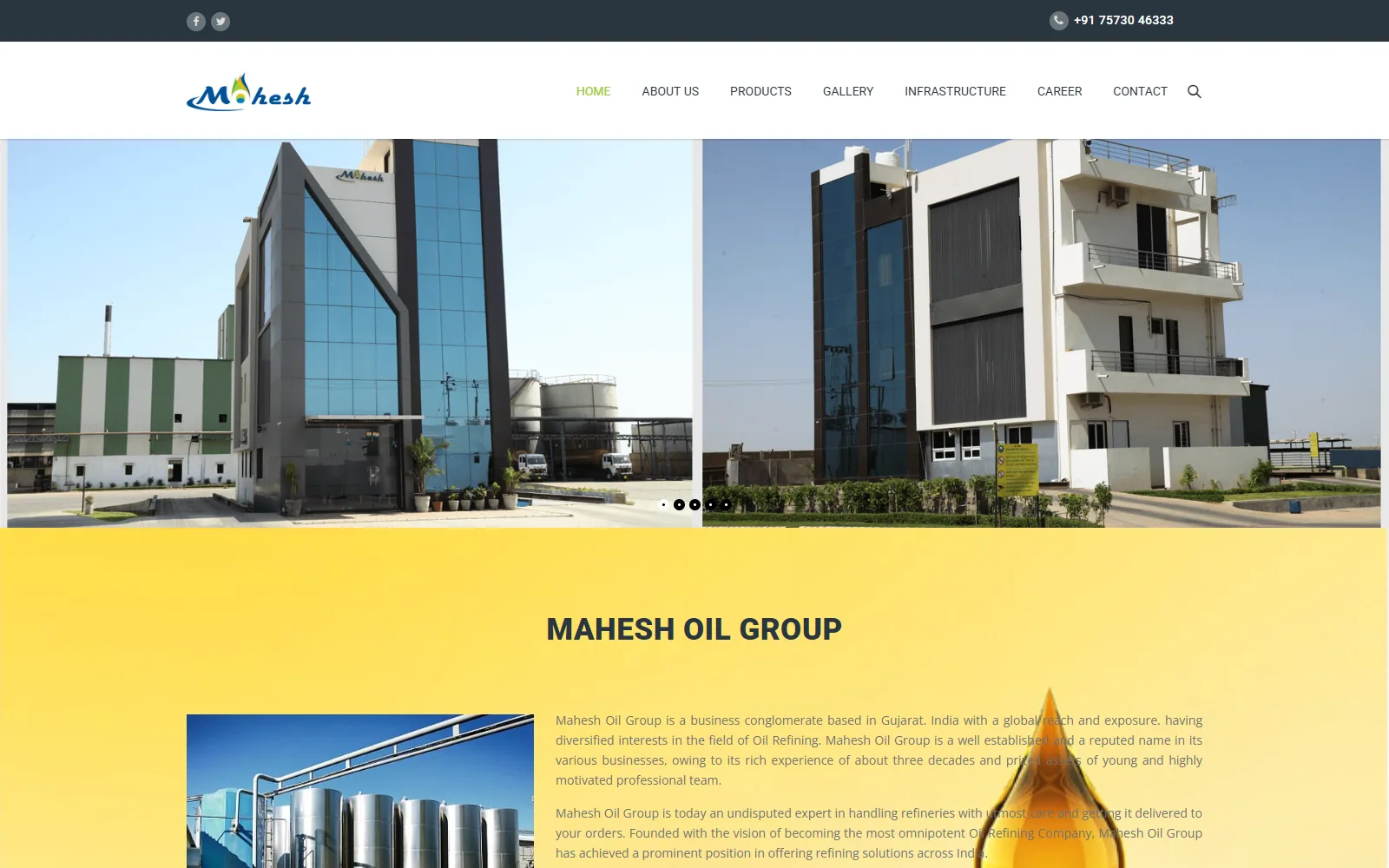 Mahesh Oil Group website built by Innovative (ISD)