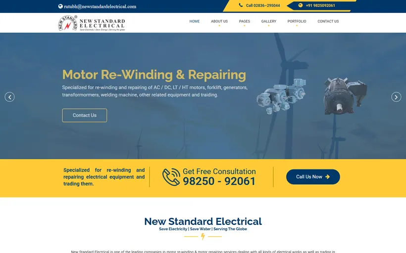 New Standard Electrical website built by Innovative (ISD)