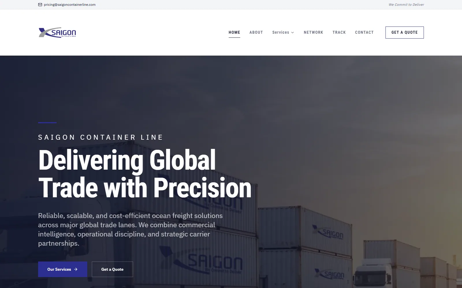 Saigon Container Line website built by Innovative (ISD)